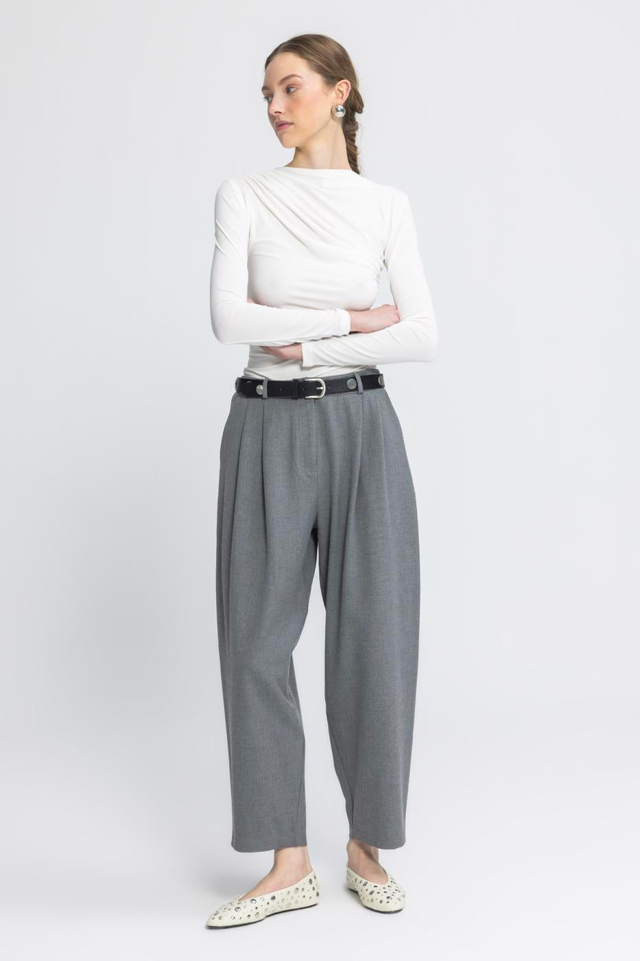BSL Women Pleated Carrot Trousers - Iguala de la Independencia