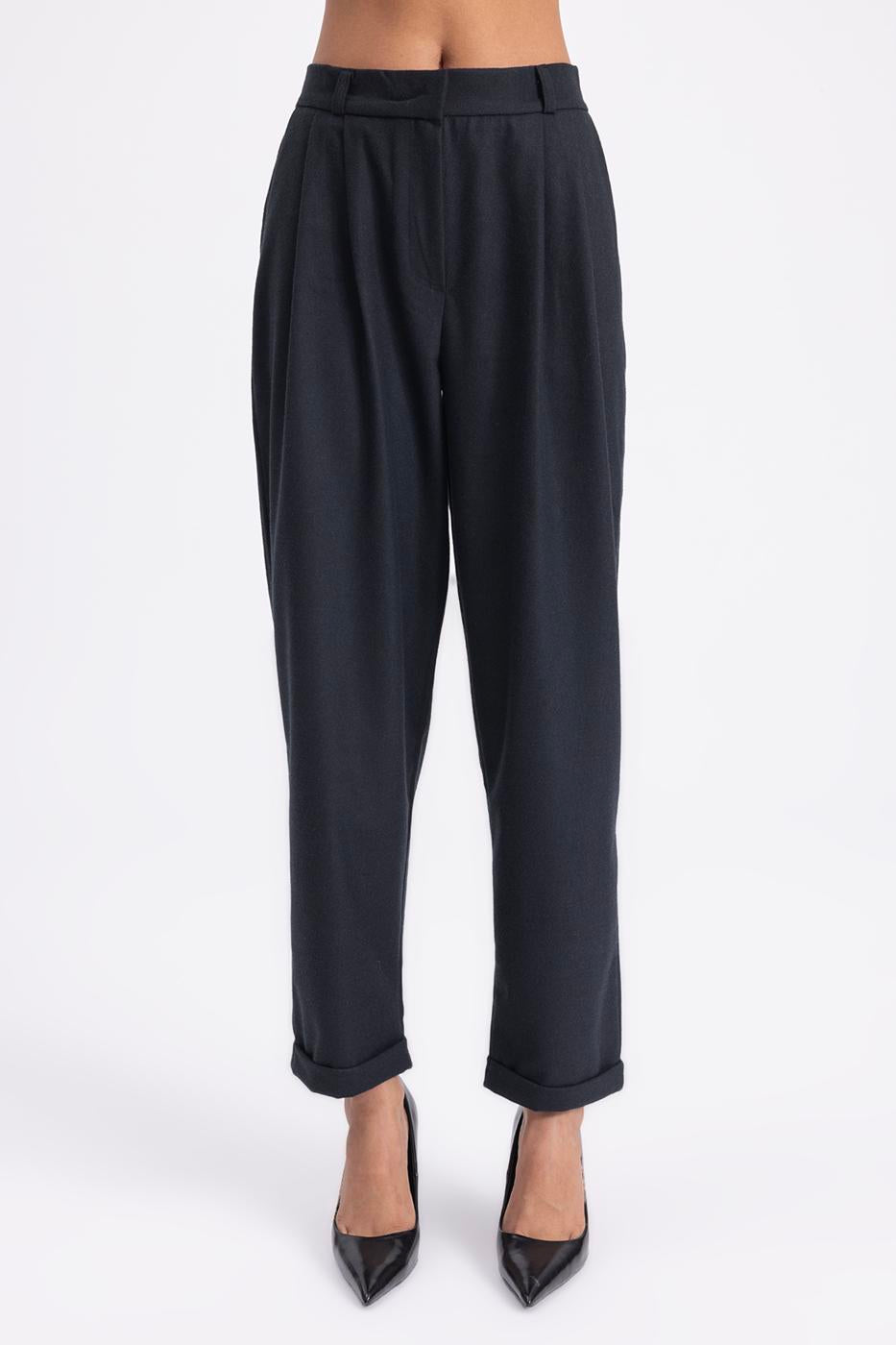 BSL Women Pleated Carrot Trousers - Sesimbra