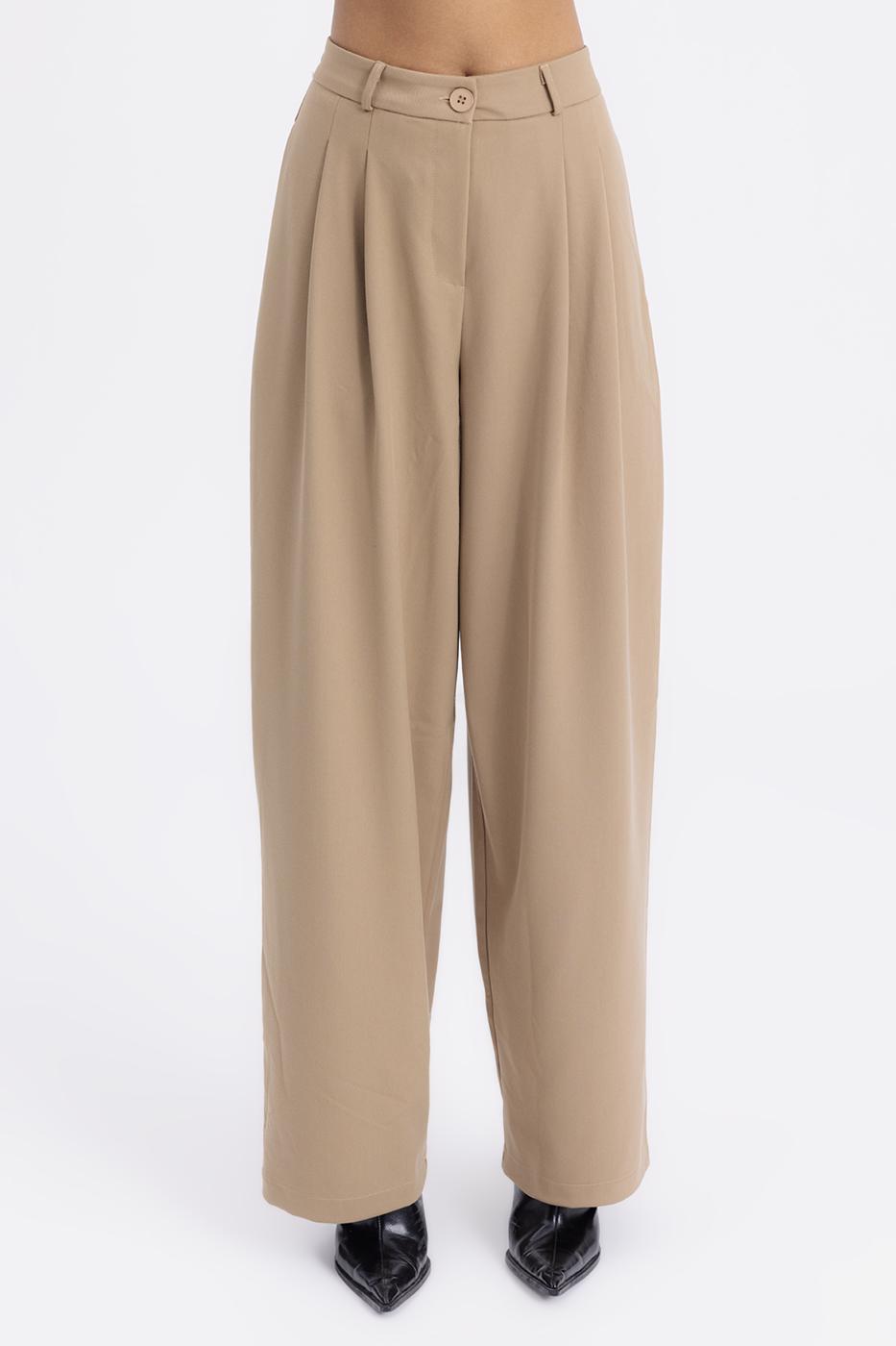 BSL Women Pleated Fabric Trousers - Mislata