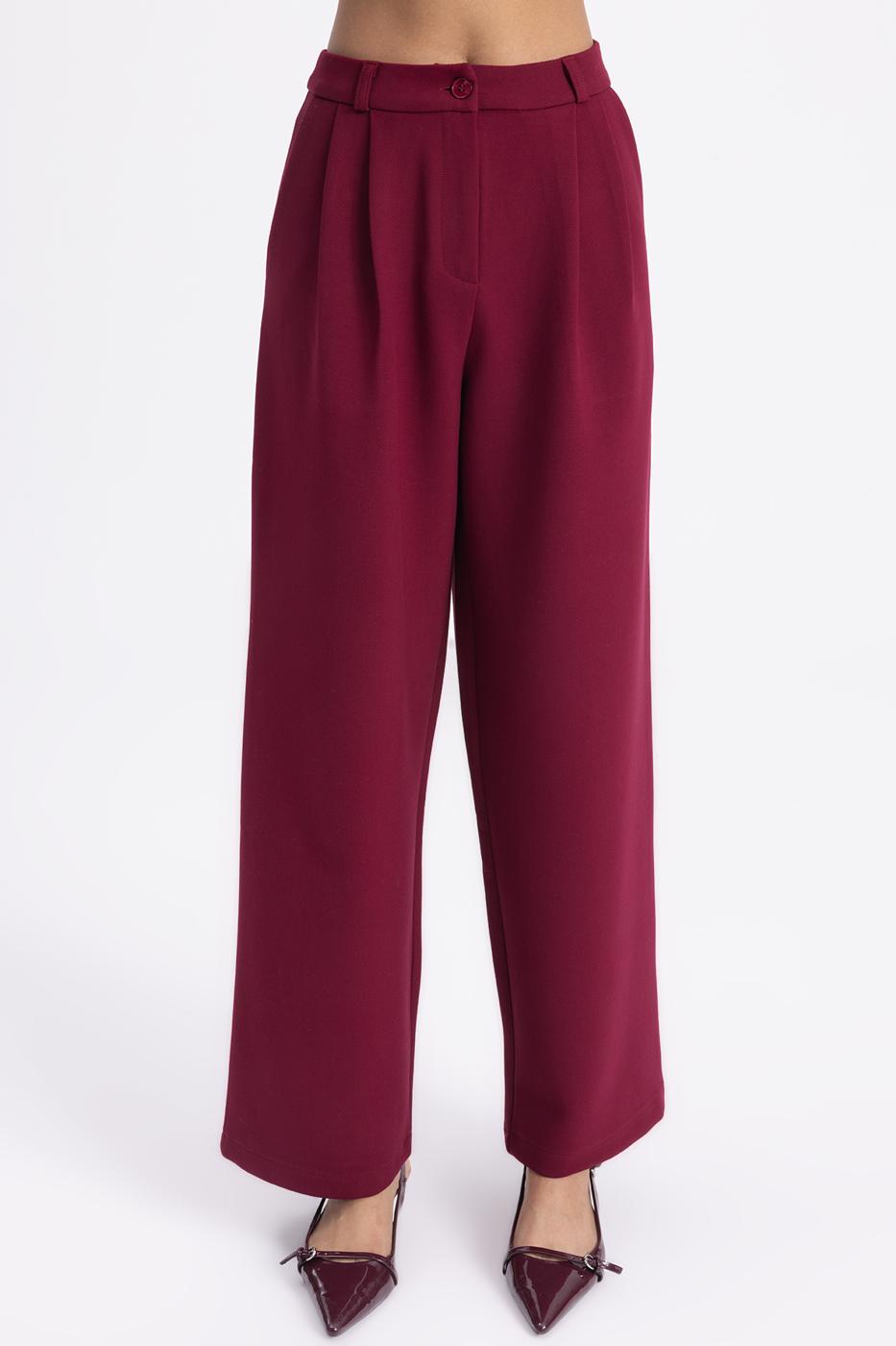 BSL Women Pleated Fabric Trousers - Minden