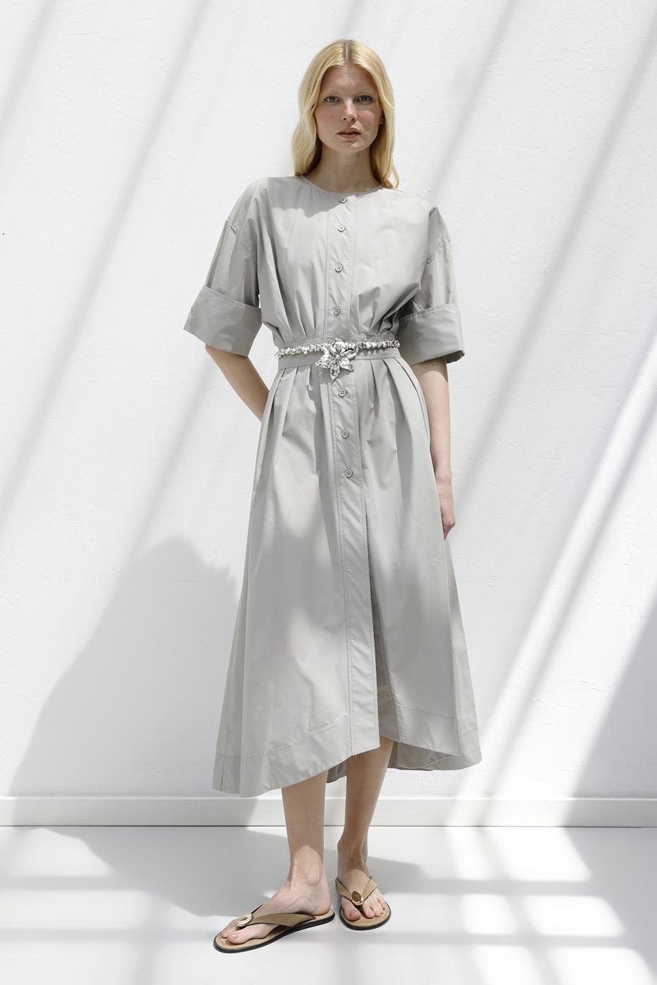 BSL Women Pleated Midi Shirt Dress - Maisons-Alfort