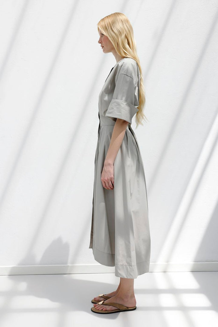 BSL Women Pleated Midi Shirt Dress - Maisons-Alfort