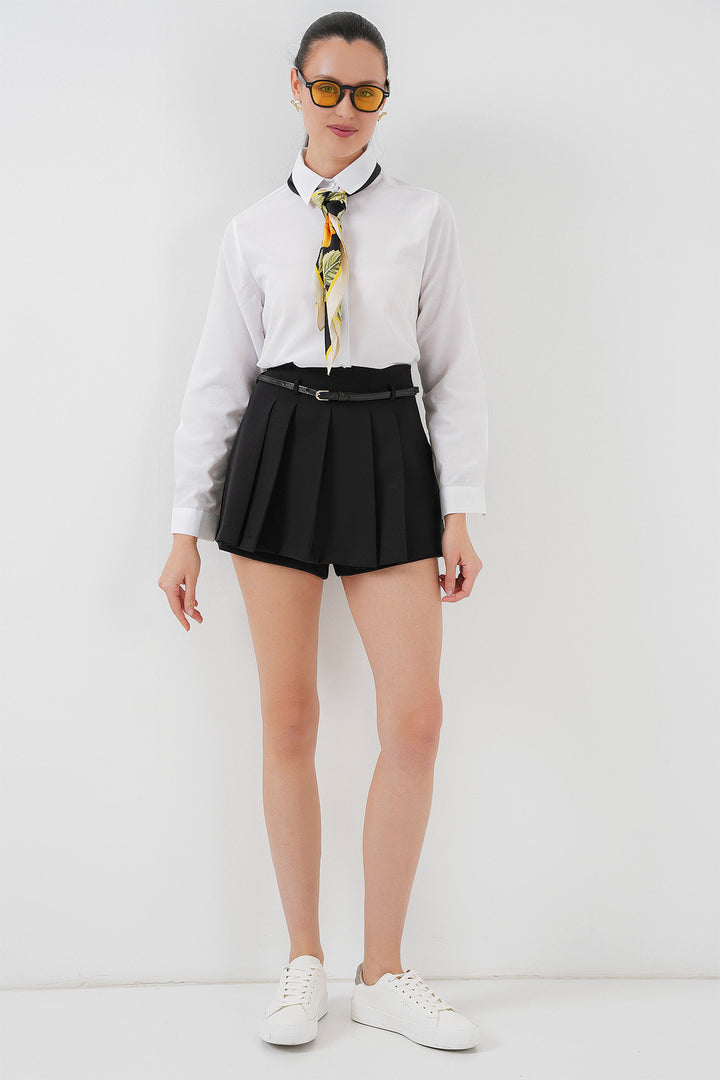 BGD Women Pleated Mini Shorts Skirt 5336 - Black - Montpellier
