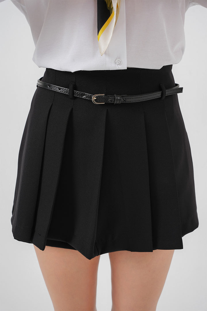 BGD Women Pleated Mini Shorts Skirt 5336 - Black - Montpellier