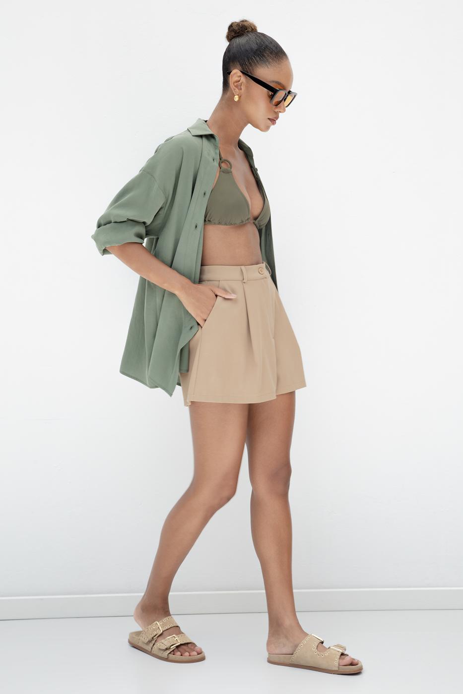 BSL Women Pleated Mini Shorts - Leyland