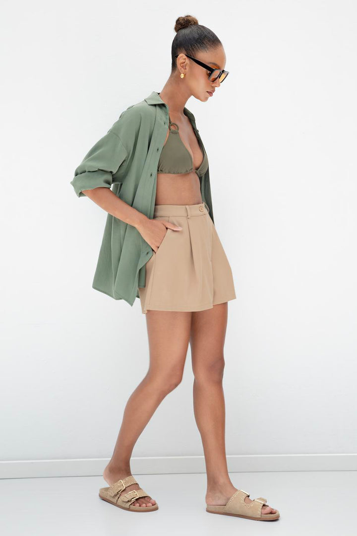 BSL Women Pleated Mini Shorts - Toledo