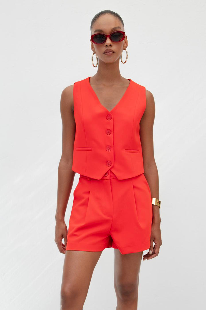 BSL Women Pleated Mini Shorts - Agrigento