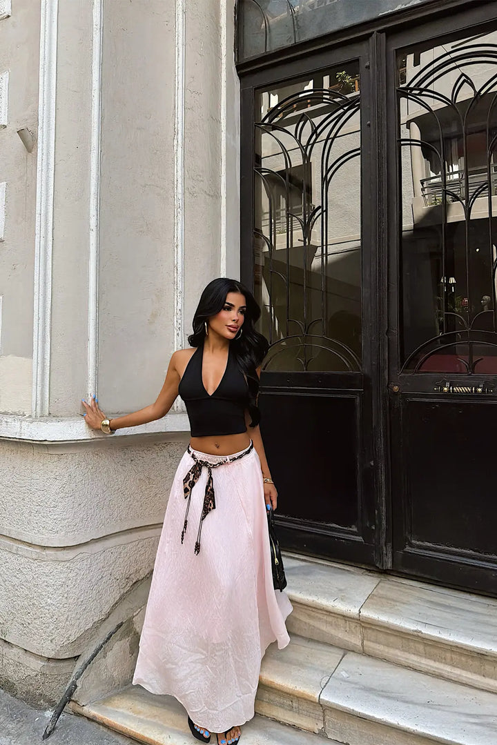 EYY Women Pink Belt Detail Skirt - Piteşti