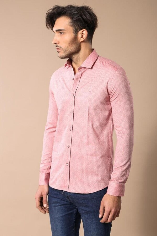 WSS Pink Cotton Shirt for Men  - Arecibo