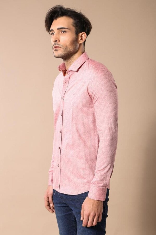 WSS Pink Cotton Shirt for Men  - Arecibo
