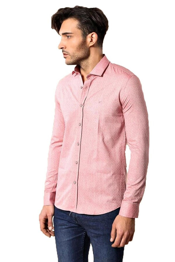 WSS Pink Cotton Shirt for Men  - Arecibo