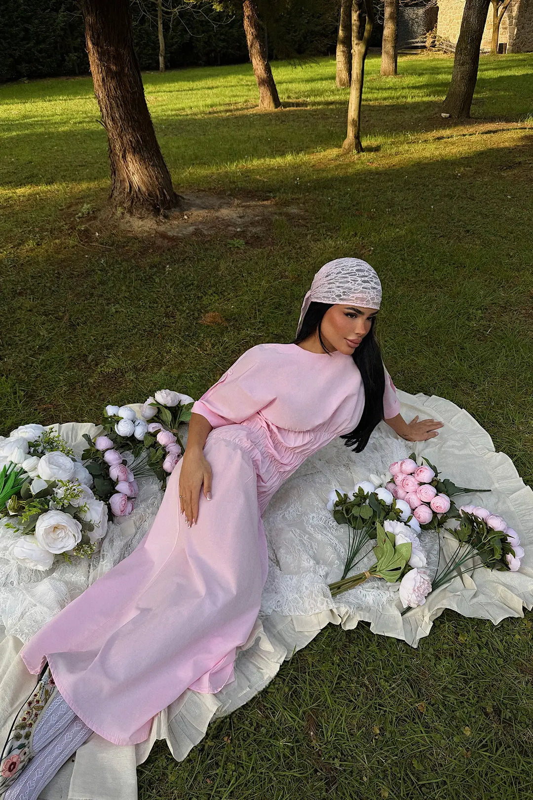 EYY Women Pink Flounce Long Dress - Tamazunchale