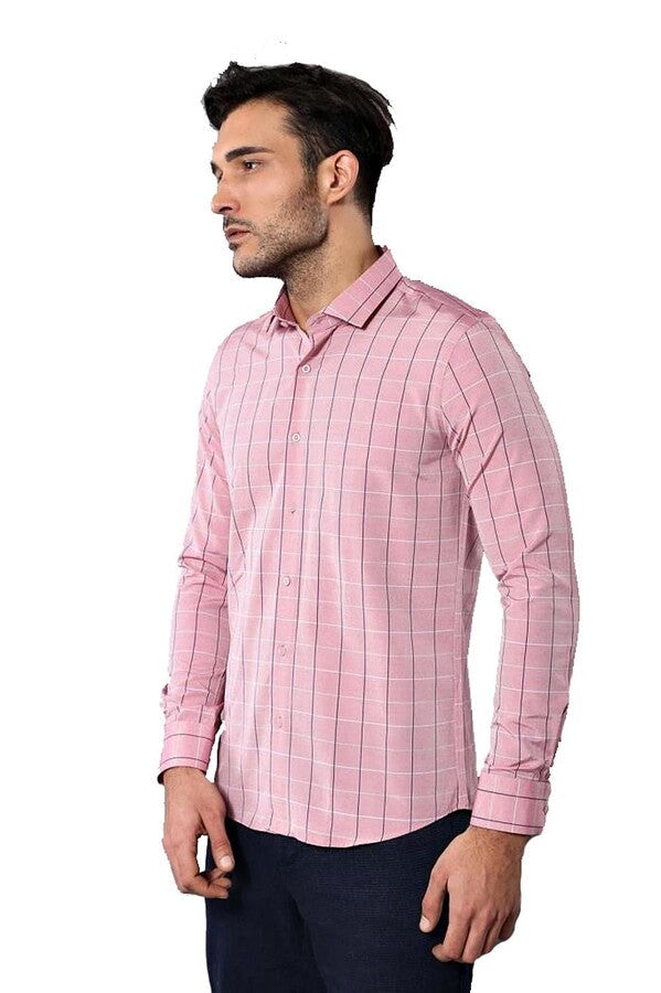 WSS Pink Plaid Men's Shirt  - Moerdijk