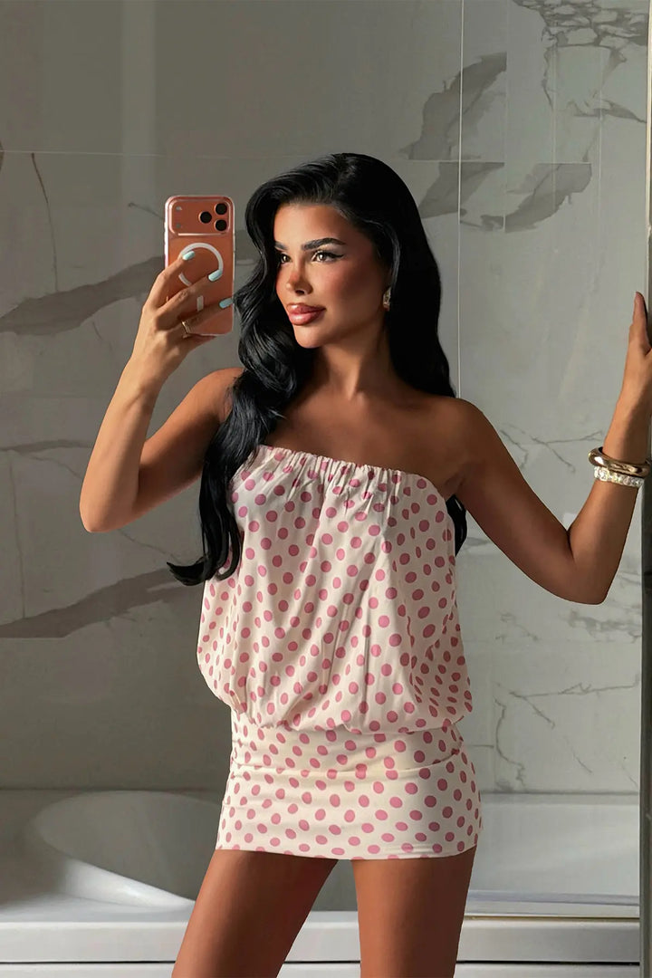 EYY Women Pink Polka Dot Dress - Bergen op Zoom