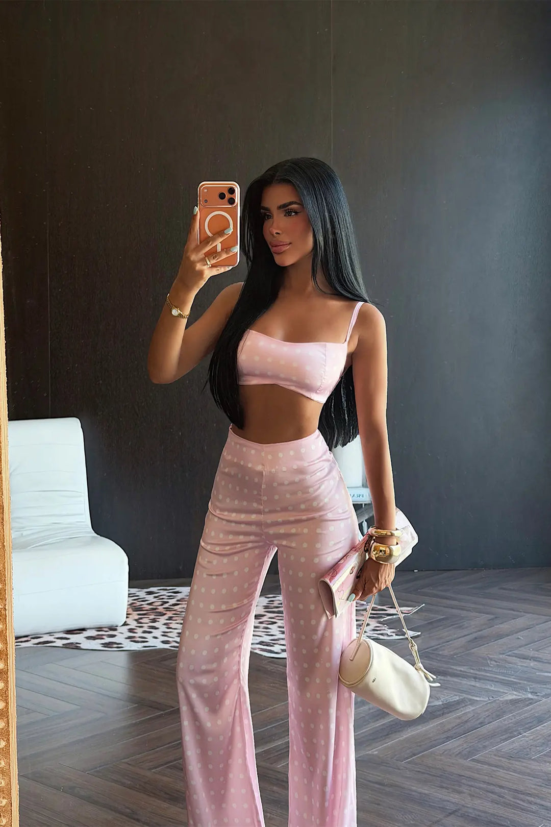 EYY Women Pink Polka Dot Set - Derry