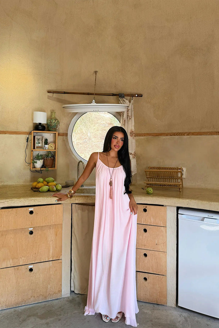 EYY Women Pink Strappy Basic Dress - Tizayuca