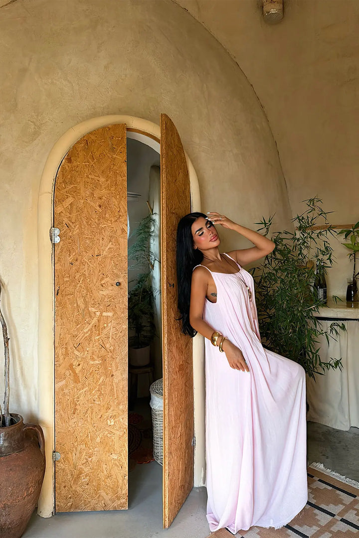 EYY Women Pink Strappy Basic Dress - Tizayuca