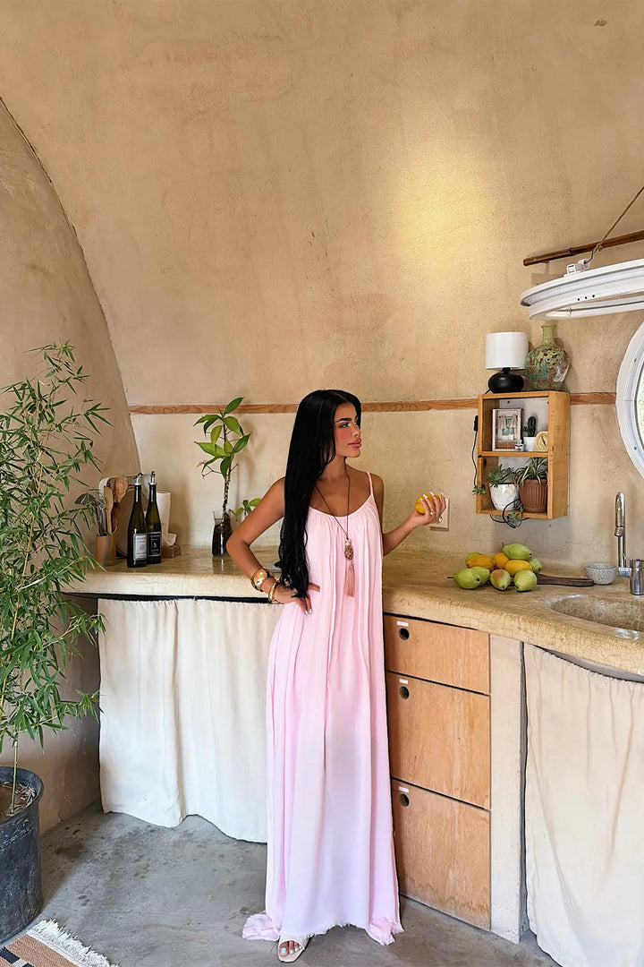 EYY Women Pink Strappy Basic Dress - Tizayuca