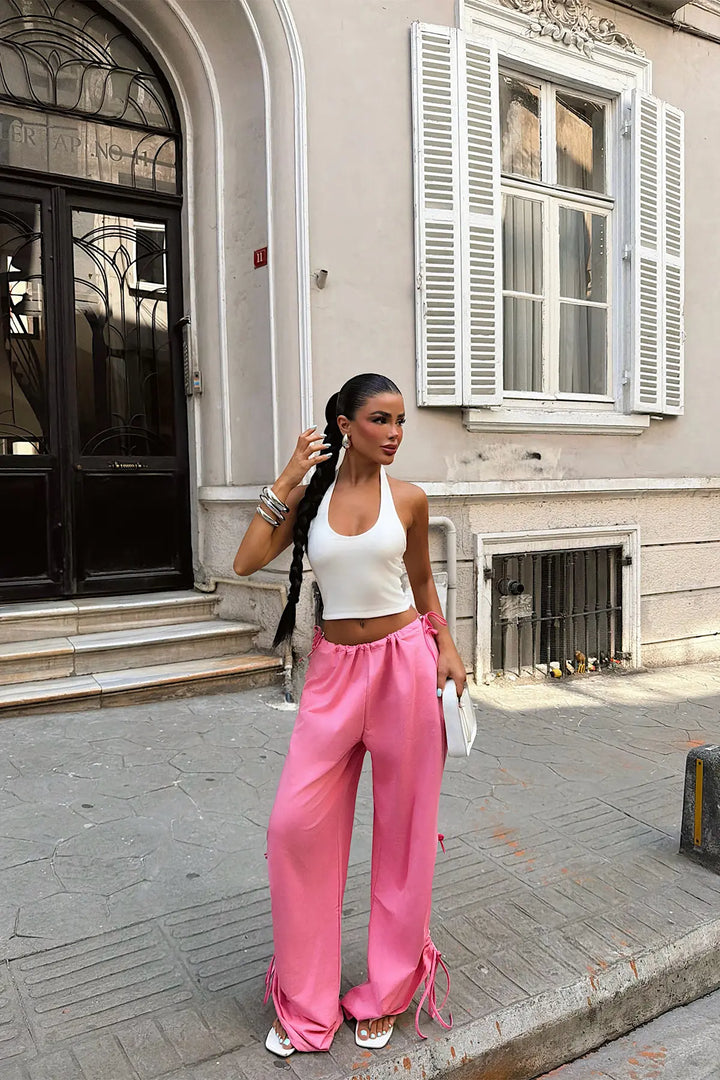 EYY Women Pink Tie-Up Trousers - Dorsten
