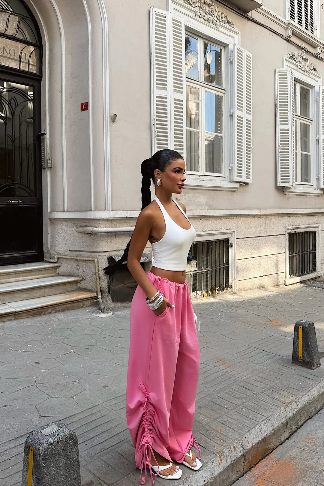 EYY Women Pink Tie-Up Trousers - Dorsten