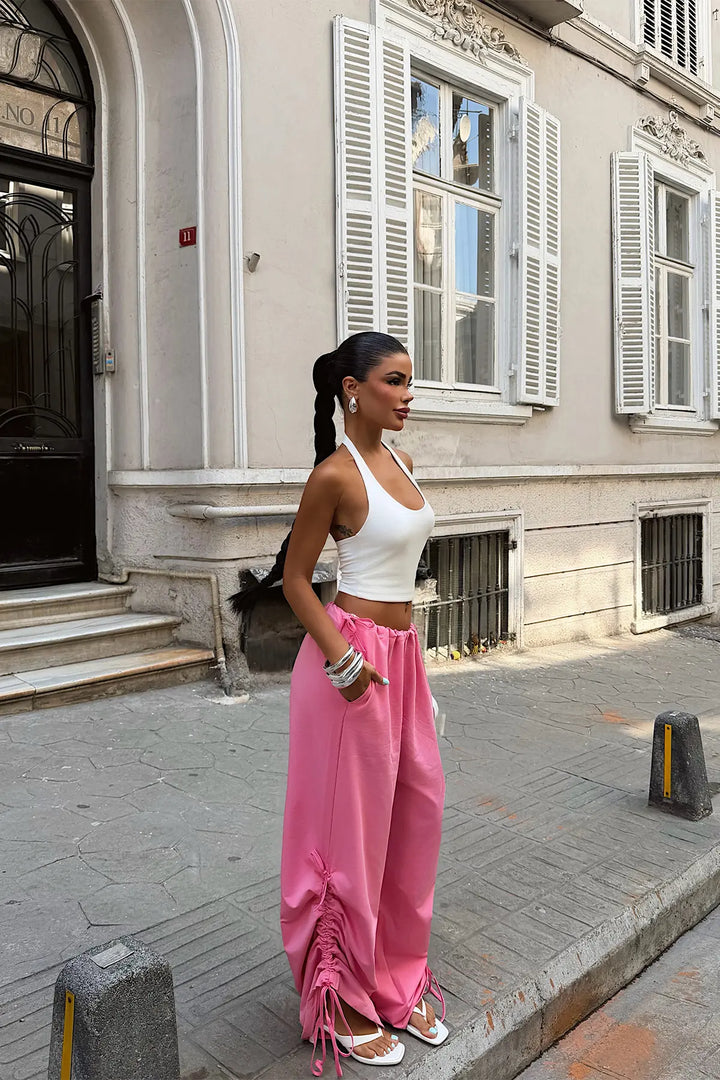 EYY Women Pink Tie-Up Trousers - Dorsten