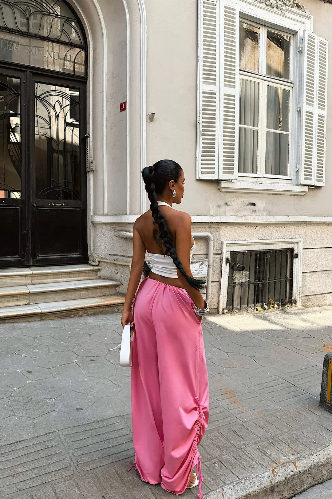 EYY Women Pink Tie-Up Trousers - Dorsten