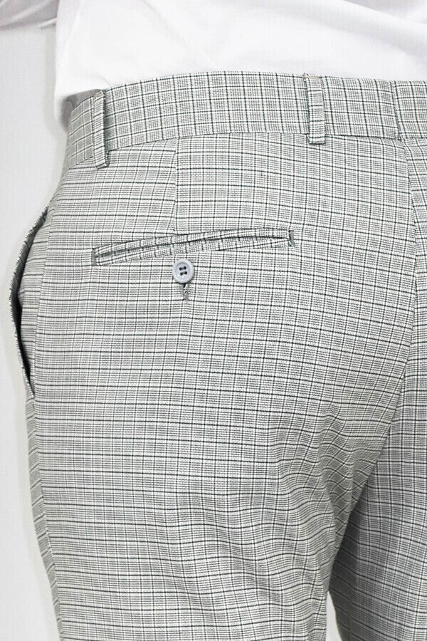 WSS Plaid Grey Men Pants  - Singen