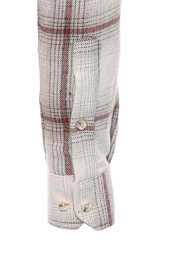 WSS Plaid Light Brown Men Lumberjack Shirt  - Roermond