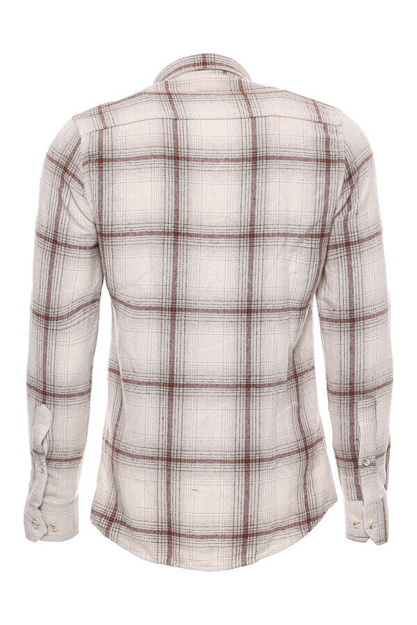WSS Plaid Light Brown Men Lumberjack Shirt  - Roermond
