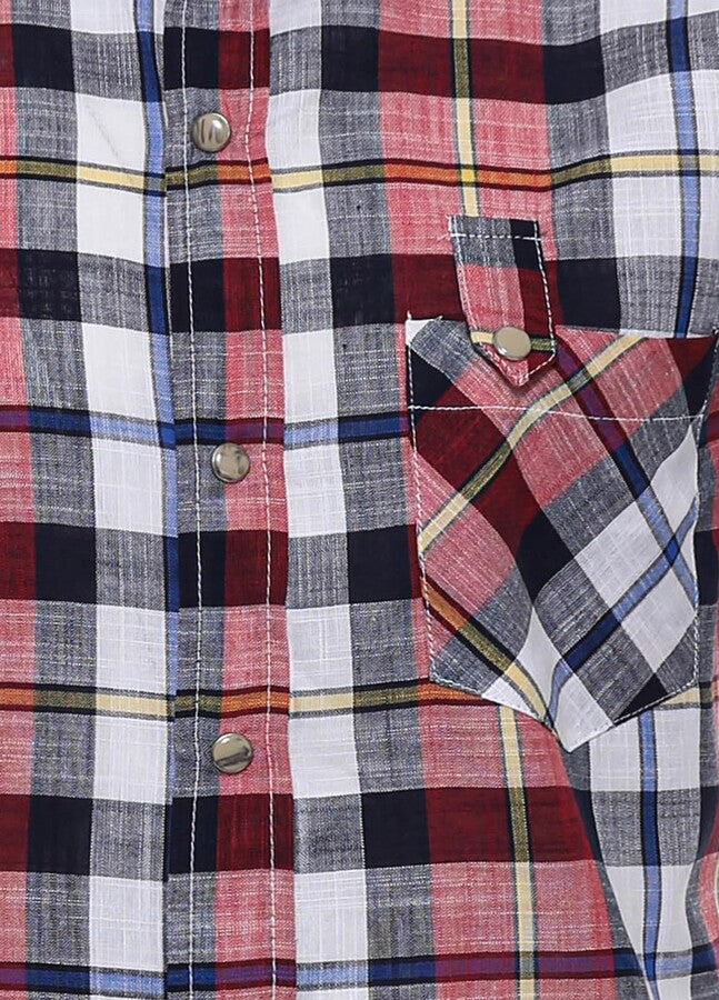 WSS Checked Patterned Short Sleeve Men Shirt  - Singen