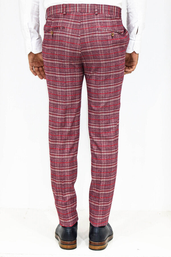 WSS Plaid Slim Fit Burgundy Men Pants  - San José del Rincón Centro