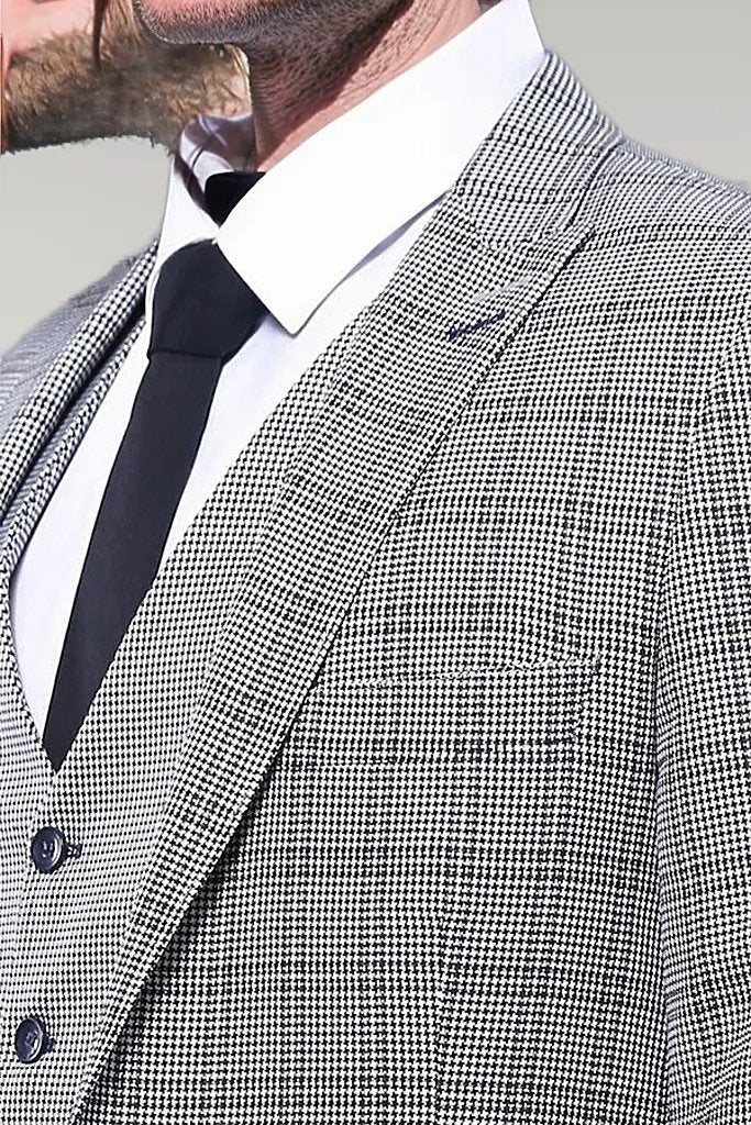 WSS Plaid Slim-Fit Light Blue Men Suit  - Singen
