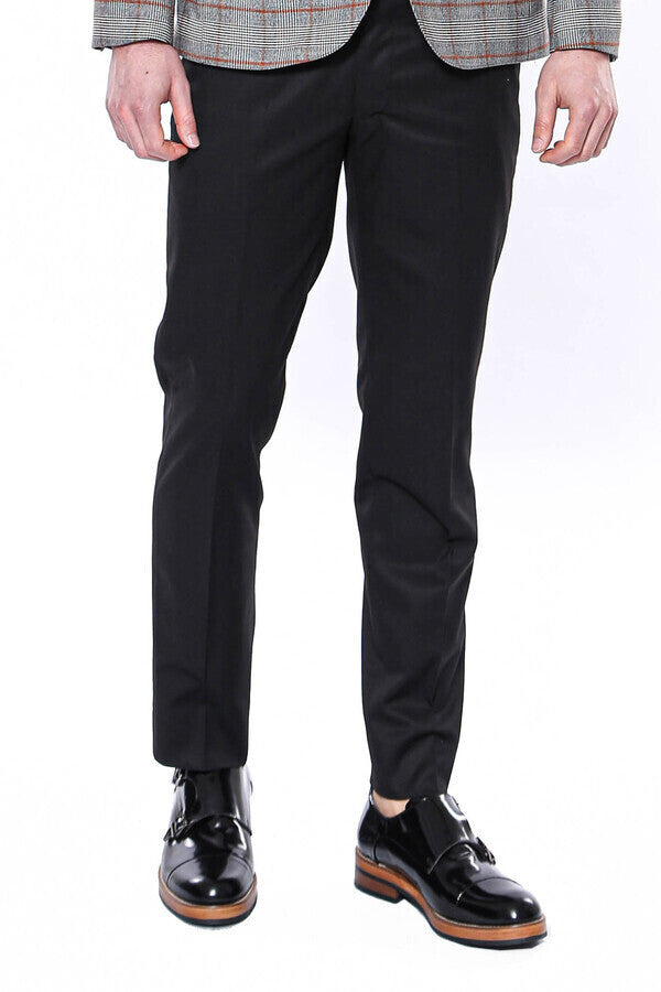 WSS Plain Black Men Trousers  - Singen