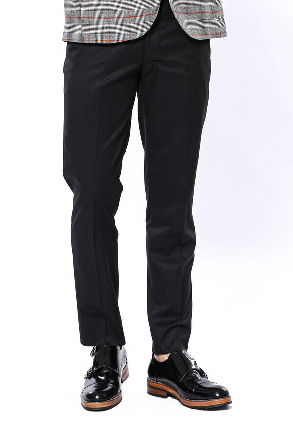 WSS Plain Black Men Trousers  - Singen