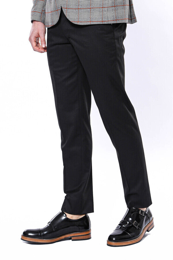 WSS Plain Black Men Trousers  - Singen