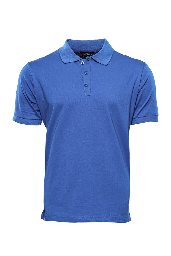 WSS Plain Blue Polo Collar T-shirt  - Montclair