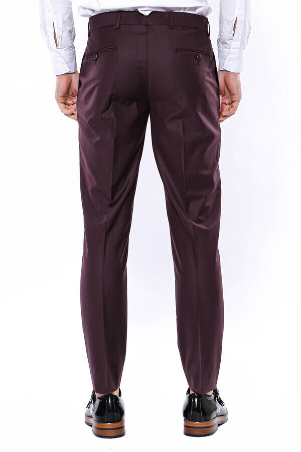 WSS Plain Burgundy Men Trousers  - Ladispoli