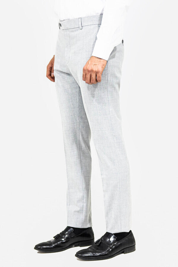 WSS Plain Light Grey Men Dress Pants  - Urmston
