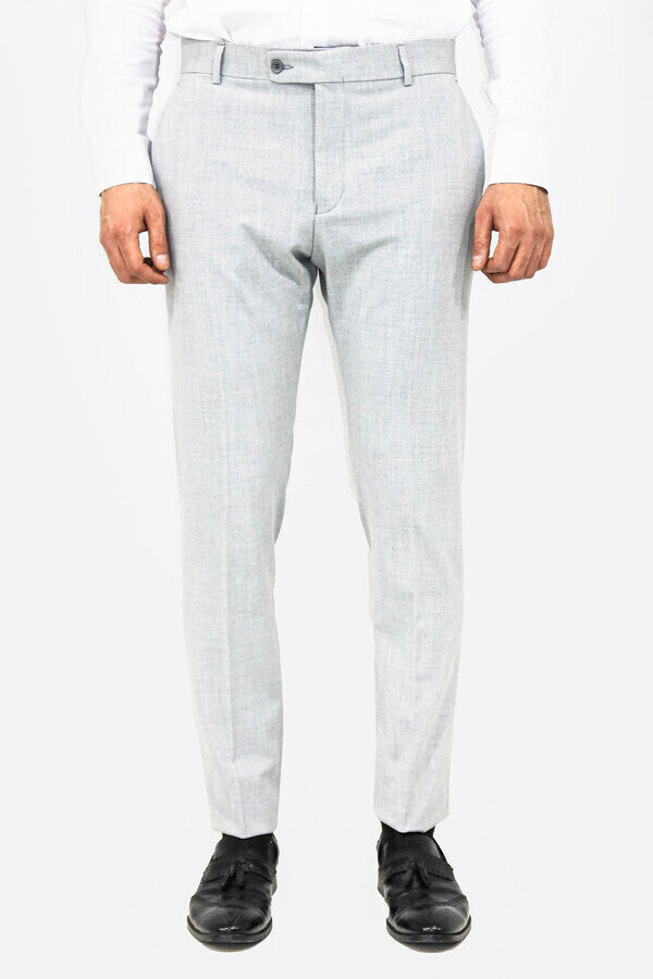 WSS Plain Light Grey Men Dress Pants  - Urmston