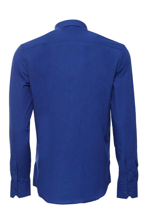 WSS Plain Long Sleeves Indigo Blue Men Shirt  - Mechelen-aan-de-Maas