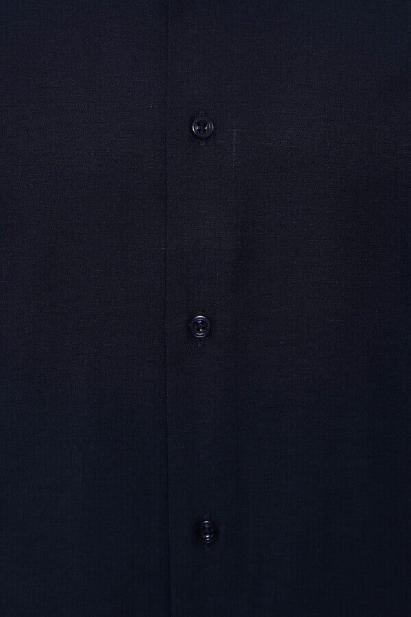 WSS Plain Long Sleeves Regular Fit Navy Blue Men Shirt  - Savona