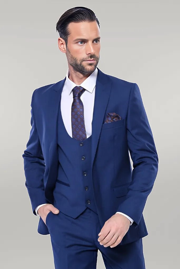 WSS Plain Navy Vested Suit  - Singen