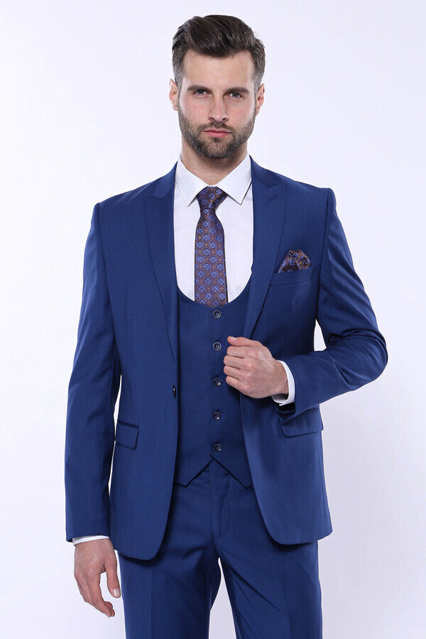 WSS Plain Navy Vested Suit  - Hattingen