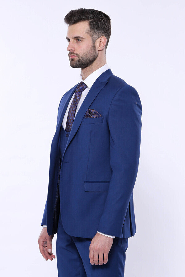 WSS Plain Navy Vested Suit  - Hattingen