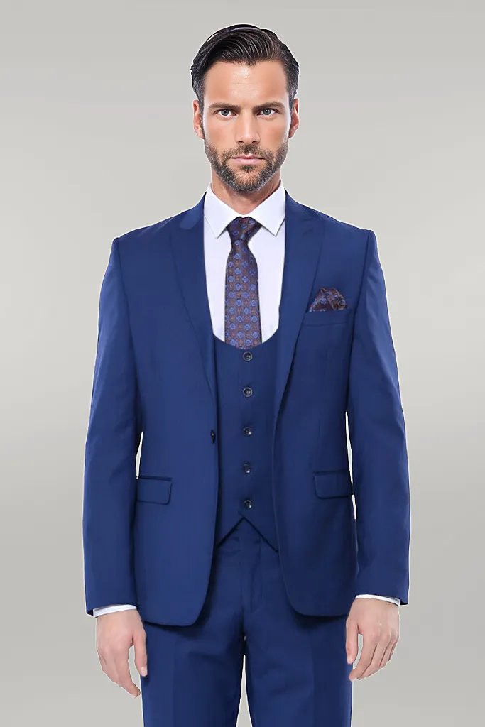 WSS Plain Navy Vested Suit  - Singen
