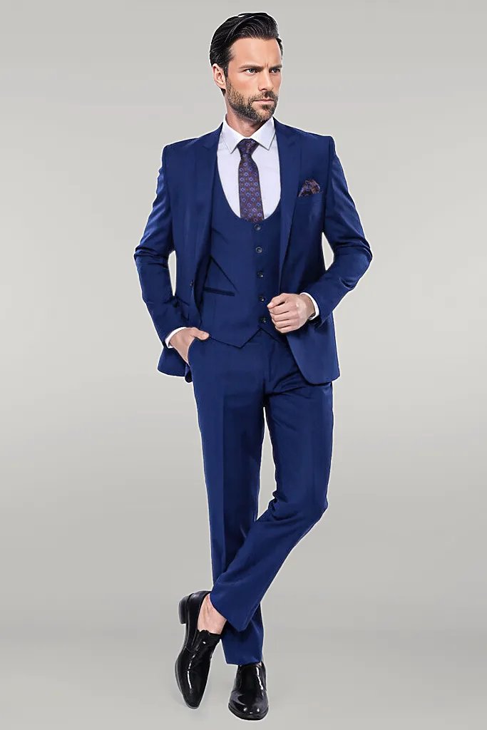 WSS Plain Navy Vested Suit  - Singen