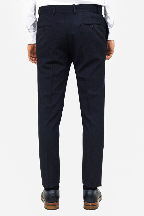 WSS Plain Navy Blue Men Dress Pants  - Kentwood