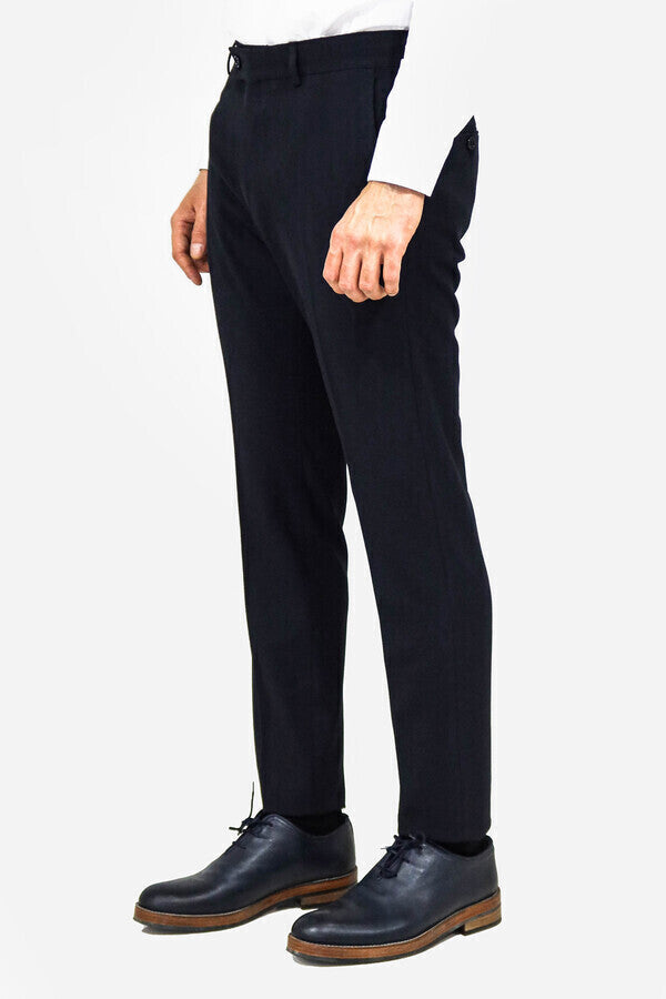 WSS Plain Navy Blue Men Dress Pants  - Kentwood