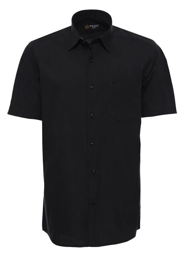 WSS Plain Short Sleeves Black Men Shirt  - Ampelókipoi