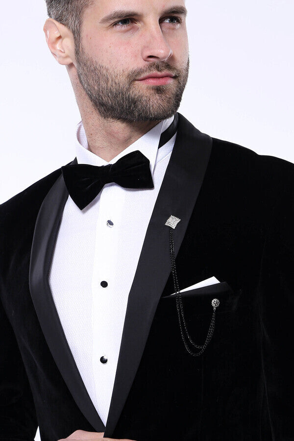 WSS Copy of Plain Velvet Black Blazer  - Mount Vernon